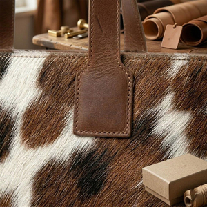 Bolso Tote de Cuero Vacuno con Pelo, Estilo Vintage, Bolso de Hombro de Cuero Genuino, Bolso de Transporte Ligero, Cuero de Alta Calidad - Product Image 6