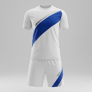 ชุดฟุตบอลแบบยูนิเซ็กซ์พร้อมกางเกงขาสั้น ชุดออกกำลังกายสองชิ้นคุณภาพพรีเมียม ชุดฝึกซ้อมฟุตบอล แห้งเร็ว ชุดกีฬา รับผลิตตามแบบ OEM - Product Image 1