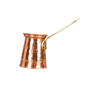 Handcrafted Hammered Copper Turkish <b>Coffee</b> Pot With Long Brass Handle Traditional Stovetop Ibrik Cezve For Authentic Arabic Pot - Product Image 1