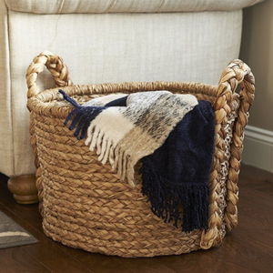 Best Seller Large Handwoven Water Hyacinth Storage <b>Basket</b> High Quality Sustainable Home <b>Laundry</b> Clothes <b>Basket</b> Handmade High - Product Image 6