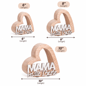 Décoration en bois en forme de cœur avec lettres argentées « Mama Ist Die Beste », décoration de table, style rustique, cadeau pour la fête des mères - Product Image 2