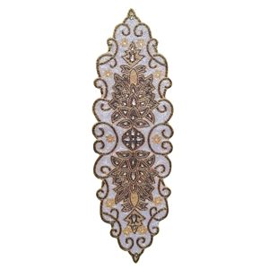 Classic Embroidered <b>Table</b> <b>Runner</b> Floral Pattern Polyester Home Decor Washable Design - Product Image 1