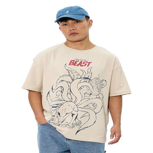 T-shirt Homme Coton Épais 425 g/m² Coupe Oversize Couleur Unie Épaules Dénudées Manches Courtes Ample T-shirt de Marque Tendance à Manches Courtes - Product Image 1