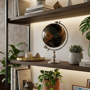 Globo Terráqueo de Escritorio Ejecutivo de Lujo con Base de Aluminio |   Globo Terráqueo Educativo con Mapa Detallado del Mundo para Oficina y Decoración del Hogar - Product Image 3