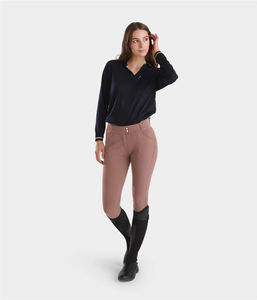 Culottes d'équitation professionnelles pour femmes OEM, coupe décontractée, douces, respirantes, durables, avec grip intégral. - Product Image 2