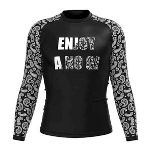 เสื้อกีฬาแขนยาวลายเพสลีย์พิมพ์ลายกราฟิกแบบกำหนดเองสำหรับกีฬา MMA เสื้อรัดกล้ามเนื้อสำหรับฝึกซ้อม - Product Image 1