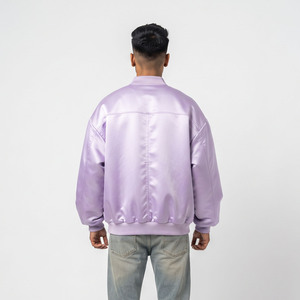 Chaqueta Bomber de Satén para Hombre, Ligera, Estilo Urbano para Invierno, Chaqueta de Béisbol de Satén y Seda - Product Image 3