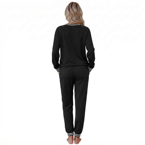 2026 Summer Casual Solid Lace <b>Short</b>-Sleeved <b>Suit</b> Jacket and Skirt Pants Polyester/Cotton - Product Image 3