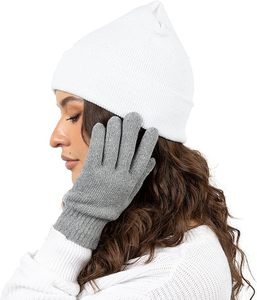 Gorro de lana 100% de alta calidad, unisex, blanco, cómodo y cálido. - Product Image 3