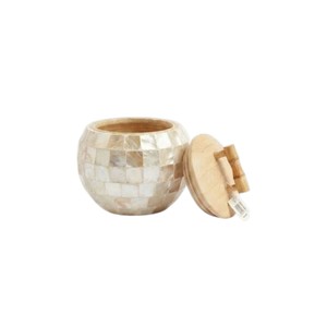 <b>Mother</b> Of Pearl Jars <b>Mother</b> Of Pearl Box Boutique High End Shell Mosaic Container With Wooden Handle Modern Home - Product Image 3