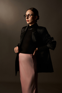 Blazer de Lana para Mujer, Tejido, Cierre de un Botón, Color Sólido, Transpirable, Doble Forro, Tafetán de Seda, ODM OEM, Elegante y Minimalista para Oficina - Product Image 5