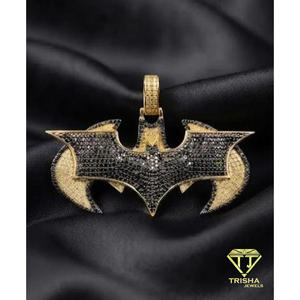 Colgante de Lujo con Diamante Moissanita Negra, Plata de Ley 925, Dos Tonos, Joyería de Alta Gama - Product Image 3
