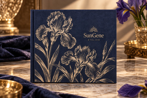 Caja de Embalaje Personalizada para Perfumes, Estilo Libro con Bisagras, Color Índigo Iris - Product Image 6