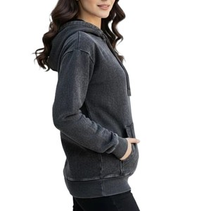 Hoodie Femme Streetwear 100% Coton à Manches Longues, Grammage Lourd, Délavé à l'Acide, Nouvelle Arrivée, Meilleur Style, Prix Bas - Product Image 5