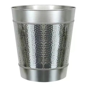 Metal <b>Mesh</b> Storage Bucket Cylindrical Open Top Minimalist Style Indoor Outdoor Household Use Durable Trash Can - Product Image 6
