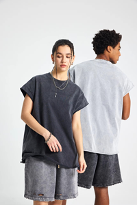 เสื้อยืดแขนกุดทรงโอเวอร์ไซส์สไตล์วินเทจสำหรับผู้ชาย ผ้าโพลีเอสเตอร์เนื้อหนา ซักแล้วไม่ยับ แห้งเร็ว เหมาะสำหรับออกกำลังกายและสวมใส่ลำลอง - Product Image 2