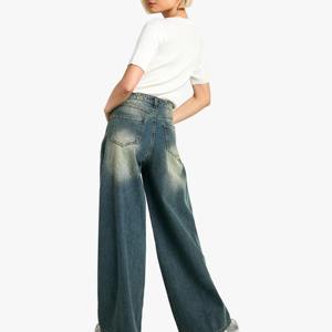 Nuevo Diseño de Jeans de Mezclilla Transpirables para Mujer, Talla Grande, Bordados Personalizados, Jeans con Lavado Ácido, Pantalones Femeninos, Estilo Nuevo - Product Image 6