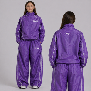 Custom Women's Fleece Lined Zipper Jacket <b>Pants</b> Set High Street Style Quick Dry 100% Polyester Winter Tracksuit ONEAPEX - Product Image 1