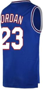 Mens Basketball Jersey #23 Space Movie Jersey White/Black/Blue - Product Image 2