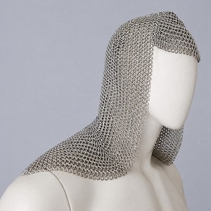 Cache-cou et cagoule en maille de fer doux traditionnel de 9 mm, accessoire de costume d'armure de chevalier médiéval avec tailles personnalisées - Product Image 4