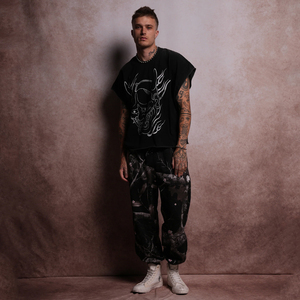 Débardeur de sport personnalisé grande taille pour homme, débardeur noir en coton surdimensionné pour homme, débardeur unisexe à col rond sans manches - Product Image 5
