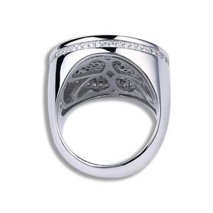 Anillo de Plata y Latón con Zirconia Iced Out de Corazón Roto, Joyería con Microincrustaciones de Piedras Preciosas para Regalo de Fiesta - Product Image 2