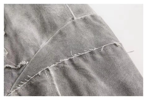 Sweat à capuche zippé en molleton bouclette gris uni 100 % coton de haute qualité pour homme, avec patchwork et broderie de logo personnalisée, idéal pour l'hiver - Product Image 4