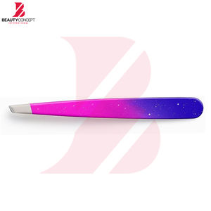 Pinzas de precisión con punta inclinada de acero inoxidable multicolor para depilar cejas, pinzas para eliminar el vello facial para mujeres y hombres - Product Image 3