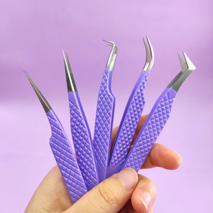 Pinzas al por mayor Boomie con punta de fibra de acero inoxidable de 45 grados para volumen de pestañas, pinzas para volumen y pinzas clásicas curvadas - Product Image 2