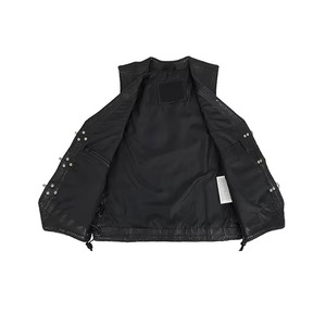 Breathable Leather Vest For Men's Sleeveless Stand Collar Signal <b>Button</b> Pockets Winter Wear Windproof Outer Wear Leather Vest - Product Image 4