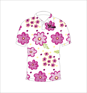เสื้อโปโลพิมพ์ลายดอกไม้แบบกำหนดเอง แขนสั้น สวมใส่สบาย เหมาะสำหรับกอล์ฟ เทนนิส ชุดทีมฤดูร้อน - Product Image 1