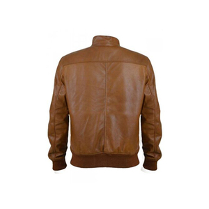 Customized Design Original High Quality Coated Woven Breathable Stand Collar Cow Skin <b>Leather</b> <b>Jacket</b> <b>Men</b> Vintage Style Hooded - Product Image 2
