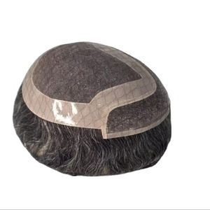 Peluca de Cabello Remy Chino Mono Front Lace Taz de Calidad Premium con Trama Única y Estilos de Ondas Profundas Naturales - Product Image 1