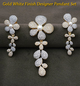 Collar con Colgante de Circonio de Diseño Premium con Hermosos Pendientes, Conjunto de Colgante de Lujo con Cadena, Perfecto para Usar en Fiestas - Product Image 1