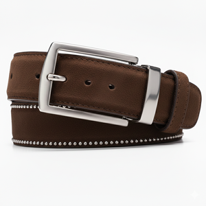 Ceinture Classique Noire en Cuir Véritable Lisse Légère pour Homme, Style Décontracté et Habillé, avec Boucle en Alliage Brossé – Vente en Gros - Product Image 6