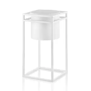 Jardinière en métal artisanale unique et artistique pour la décoration intérieure, élégante et noire mate, pour la maison, vase à fleurs - Product Image 1