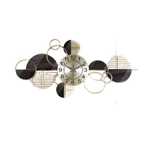 Horloge murale en fer forgé artisanal en forme de feuille de Ginkgo, grande, silencieuse, à quartz, sans tic-tac, art mural floral en métal de luxe pour un style moderne - Product Image 4