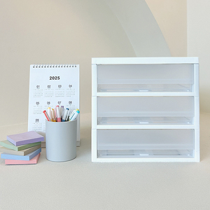 Organizador de escritorio transparente de 3 niveles, listo para usar, para documentos, papeles, archivos, artículos de papelería, para oficina y hogar. - Product Image 2