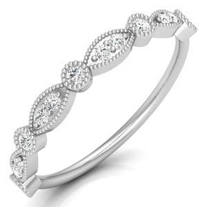 Lab Made Custom Diamond Rings Jewelry 18K White Gold Round Diamonds Handmade Trendy Wedding Eternity Band New Products Sale - Product Image 2