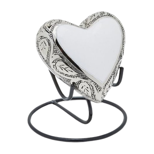 Engraved Border <b>Pet</b> Urn Heart Shape Aluminum Metal <b>Keepsake</b> Urn for Funeral Supplies <b>Ash</b> Storage Jar Metal Urns - Product Image 2