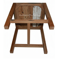 Table de bar carrée en bois de bateau recyclé, faite à la main, écologique, vintage, design minimaliste, pour restaurant, pub, hôtel, extérieur