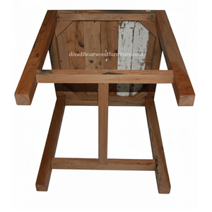 Mesa de Bar Hecha a Mano con Madera de Barco Reciclada, Mesa Alta de Pub Vintage Ecológica, Color Original de Muebles de Madera de Barco - Product Image 4