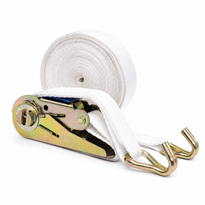 Provina <b>White</b> 25mm High-Strength Ratchet Straps Tie Downs 450kg-5000kg Break Strength Polyester Belt Reliable Metal Hooks for - Product Image 6