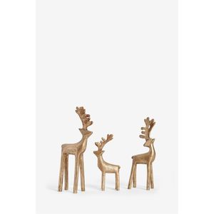 Sculpture décorative en gros de cerfs dorés, statue artisanale en métal de famille de rennes, ornements de table abstraits modernes et élégants - Product Image 1