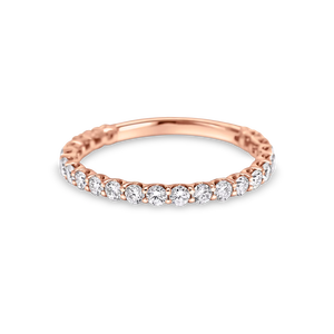 แหวนเพชรทรงกลมสามส่วนแบบ Eternity ฝังเพชรแล็บโกรว์ สำหรับงานแต่งงาน ทำจากทองคำ 18K สีเหลือง ขาว ชมพู และแพลตตินัม - Product Image 1