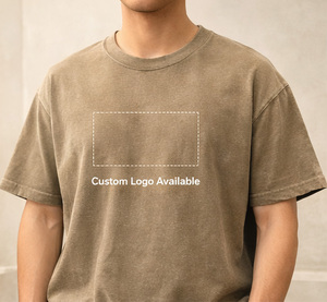 Camisetas Casuales de Algodón 100% Pesado para Hombre, Negras, Holgadas, Personalizables con Bordado 3D, Ecológicas, Lavadas y con Efecto Desgastado - Product Image 4