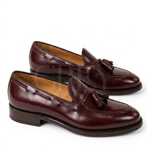Chaussures en cuir pour hommes à la mode, mocassins en cuir véritable, semelle légère, finition artisanale, pour sorties décontractées - Product Image 3
