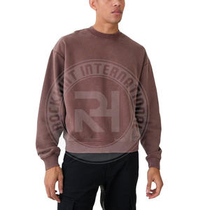 Sudaderas de Verano de Cuello Redondo de Alta Calidad al por Mayor de Fábrica, con Logotipo Personalizado, 100% Algodón Pesado, Hombros Caídos, Transpirables - Product Image 1