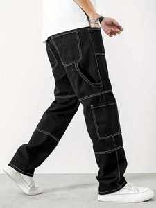 Pantalones Cargo Negros para Hombre GENERSA SPORTS, Cintura Alta, Elásticos, Impermeables, con Múltiples Bolsillos, Estilo Workwear, Material Spandex/Algodón - Product Image 5