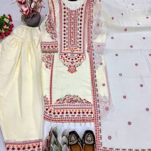 Elegante Conjunto de Traje Palazzo Mal Chanderi con Trabajo de Espejos y Dupatta Bordada – Perfecto para Celebraciones Festivas - Product Image 3